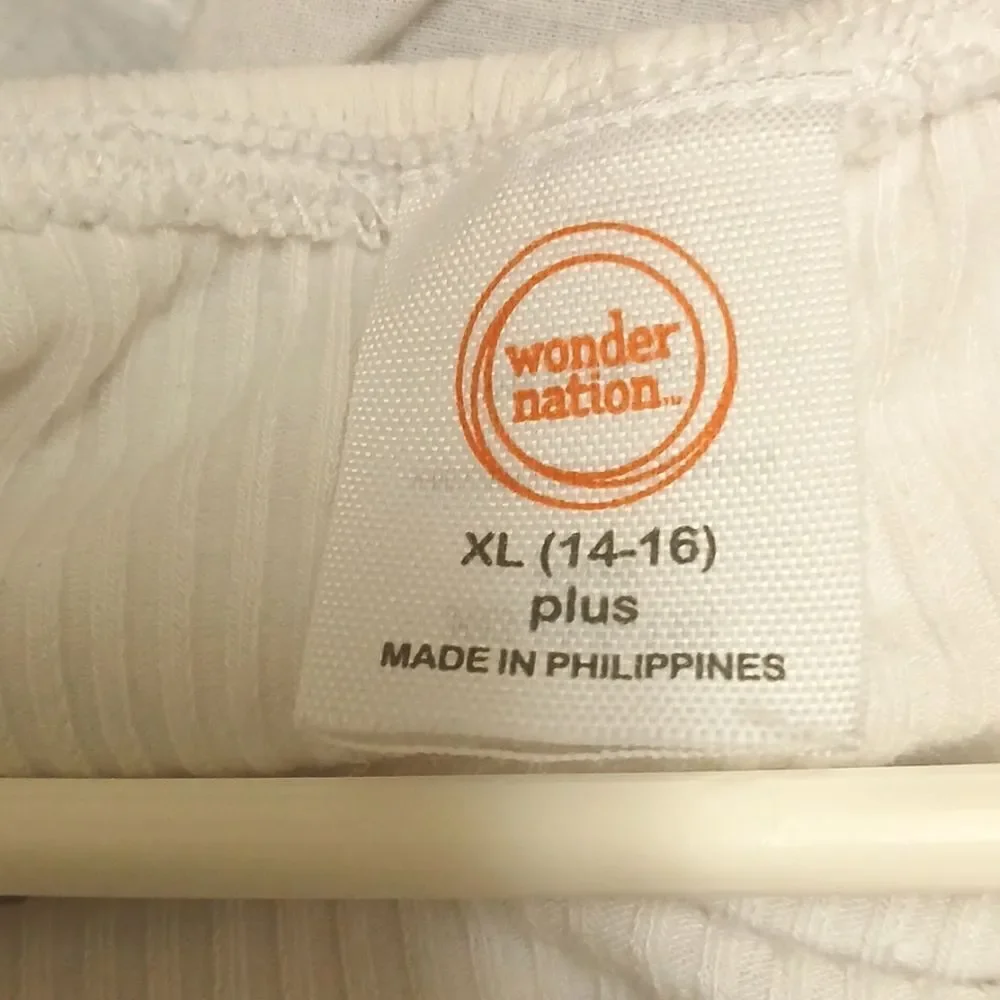 WONDER NATION Girls Dress Slacks And White RUFFLE Blouse (SET) Size XL 14-16